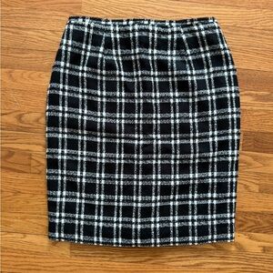Norton McNaughton Black and White Checkered Pencil Skirt